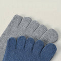 5 Pairs Winter Wool Toe Short Socks Man Solid Soft Elastic Endurable Sweat-Absorbing Thick Thermal Keep Warm 5 Finger Socks