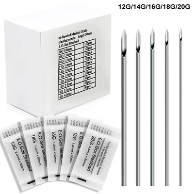 200/100/ Piercing Needles Surgical Steel Disposable Body | SAMAG