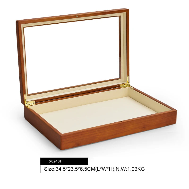 Oirlv Wooden Jewelry Box Retro Jewelry Display Ring Necklace Earring Bracelet Box Multi Jewelry Storage Organizer Display Case