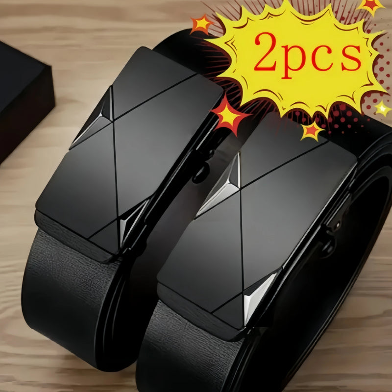 2pcs/3pcs fashionable men's belt, daily casual business jeans synthetic leather high - end suit matching i - Visuel 4 | SAMAG