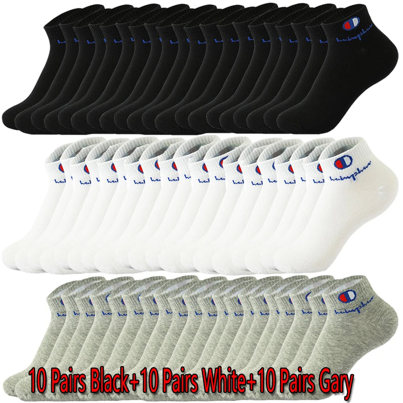10/20/30 Pairs Ankle Socks Men Women Cotton Brand | SAMAG