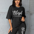 Plus Size Sets for Women Summer 2 Pieces Blessed Printed Offers and Liquidation Everything Cheap Elegant Women's Sets Short Sets