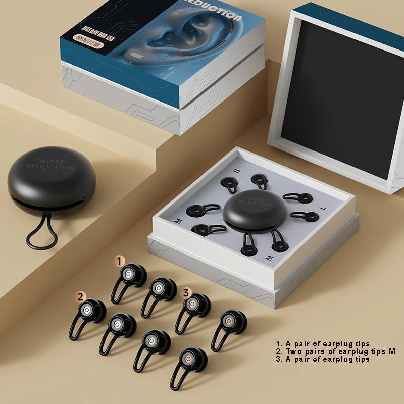 New Soundproof Silicone Earplugs, Noise-Reducing, Non-Expanding, Suitable for Sleeping, Snoring, and Sleep