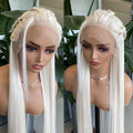 AIMEYA Pre Braided Platinum Blonde Wig13x4 Lace Front Wigs for Women Heat Resistant Synthetic Hair Daily Wear Cosplay Party Wigs