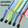 10pcs A3 Mixed Color, Student Supplies, Plastic, Folder Bag, Zip Folder, Mesh Zip Bag, Suitable For School Office Supplies