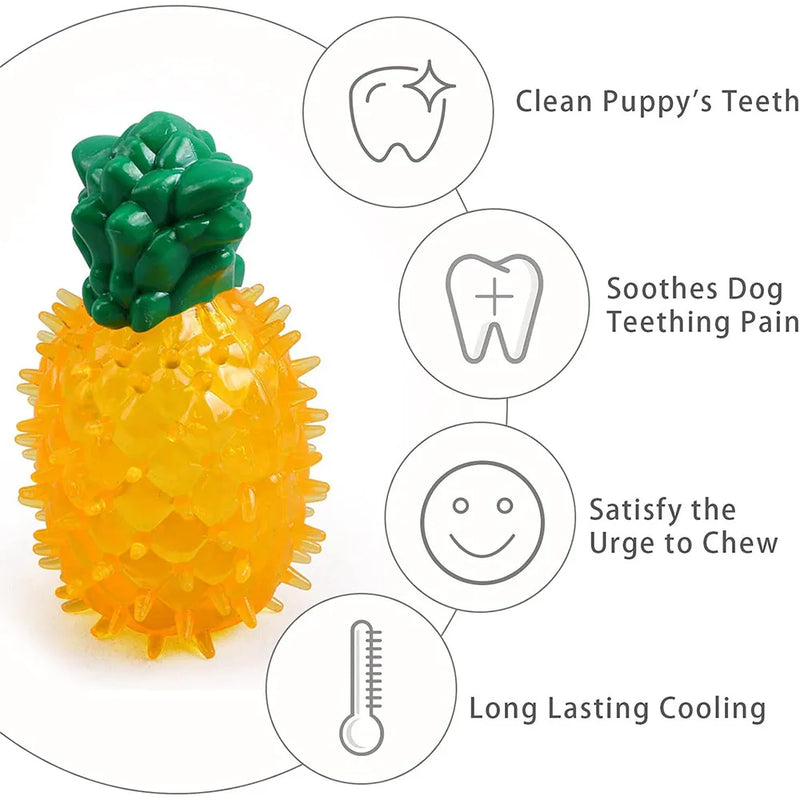 Pet Freezable Cooling Chew Toy Dog Cat toy Summer Pineapple Lemon Watermelon Design Durable Bite-Resistant Dog Ice Frozen Toys