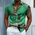 Men's short sleeved shirt, casual multi-color block | SAMAG