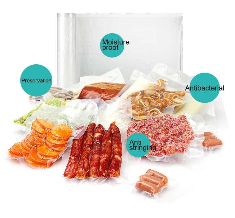 5 Rolls/Lot Food vacuum sealer Storage saver bags Vacuum 5 size Bags For Kitchen Vacuum Sealer to keep food fresh