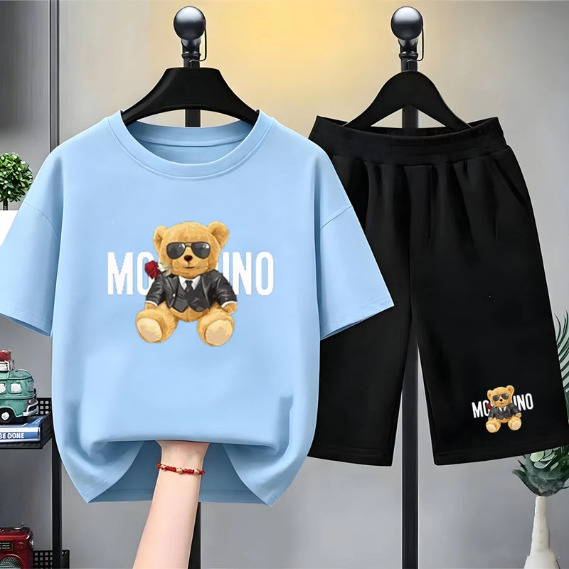 Fashion Letter Bear Print Children Summer Clothing - View 14 | SAMAG