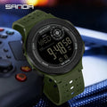 SANDA 6337 Fashion Men's Electronic Watch Sports Alarm Clock 50M Waterproof Stopwatch Timer Men's and Women's Watch