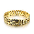 16mm Combining Fashion And Retro Elements Biker Chain Bracelet - Stainless Steel 316L - KB123643-BDJX