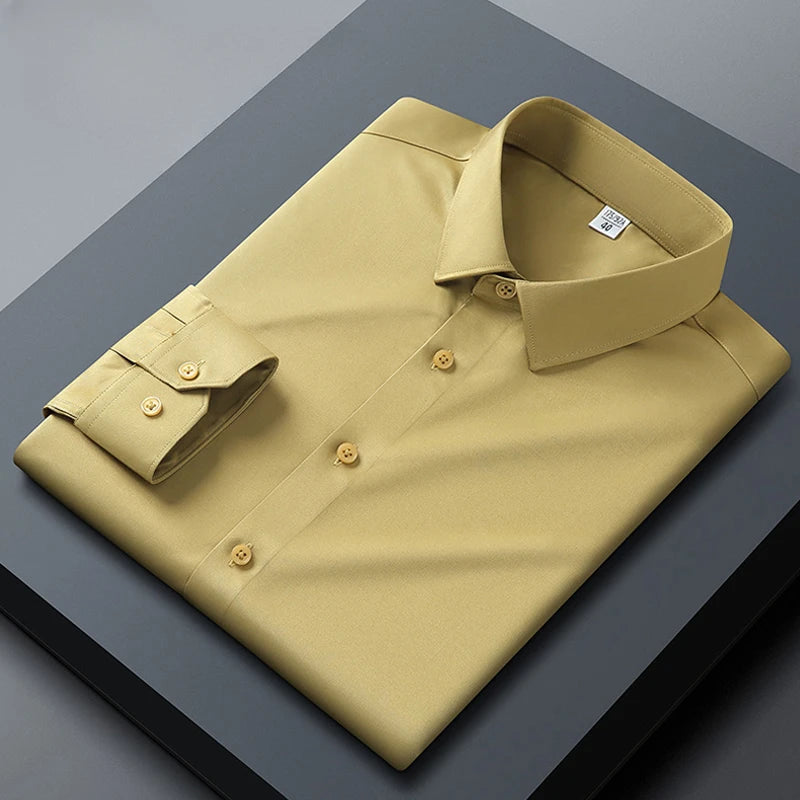 Long sleeved shirt for men's business casual orange | SAMAG