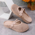 Women's Garden Clogs Breathable Hollow Slip on Mule Shoes Lightweight Comfortable Daily Outdoor Beach House Slippers Khaki White