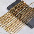 Gold Color Men's Chain Bracelet, Hip Hop Stainless Steel Chunky Wristband, Rock Punk Jewelry Gift for Dad - Visuel 6 | SAMAG