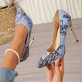 Fashion Show Sexy Shoes 2026 Spring Autumn New Embroidery Women's High Heel Pumps Stiletto Pointed Toe Large Size High Heels