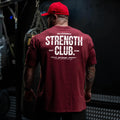 STRENGTH CLUB Oversized Loose Running T-Shirts Mens Gym Fitness Sports Half Sleeve T Shirt Training Bodybuilding Clothing Tee