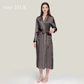 Birdtree 22 Momme 100%Pure  Silk Long Robe for Women Silky Sleepwear Ladies Elegant Nightgown Natural Pajamas P3D047QM