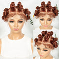 Full Lace Handmade Bantu Braided Wigs Synthetic Lace Frontal Short Cute Bantu Braided Lace Wig With Baby Hair for Black Women