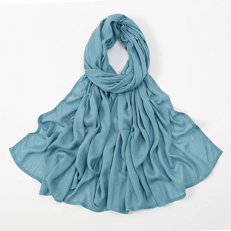 2024 Muslim Modal Rayon Cotton Hijab Shawls For Women Plain Scarf Big Size Headscarf Islamic Turban Headband 190*85cm
