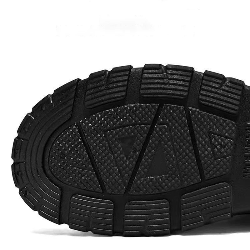 Workwear Style Outdoor Work Commuting Fishing Kitchen Anti Slip Waterproof Men's Flat Bottomed High-Quality Rubber Boots Rain Bo