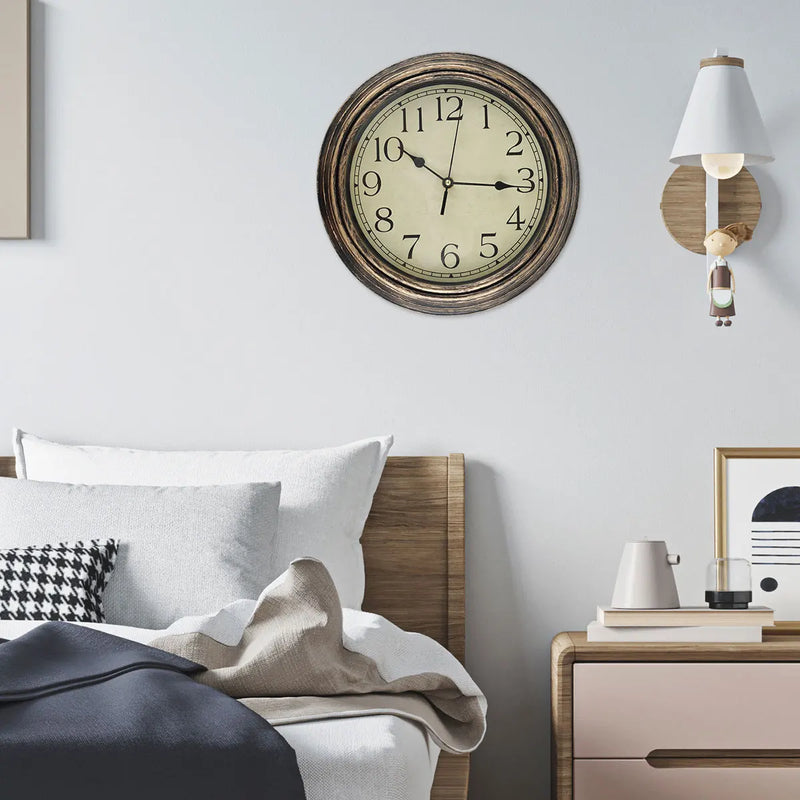 Wall Clock Large Retro Wall Clock Non Ticking Classic Silent Clocks for Living Room Kitchen Bedroom Home Office Decoration
