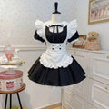 Classical Blue Lolita Anime Maid Cosplay Costume Kawaii Comic Con Dress Up Black Short Sleeved Lolita Set Party Women Outfit