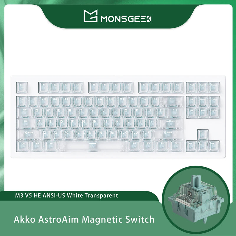 AKKO X MONSGEEK M3 V5 HE Keyboard 80% TKL Magnetic Switch RT0.005mm 8K USB Type-C/2.4g&BT5.0 Wireless Gaming Mechanical Keyboard