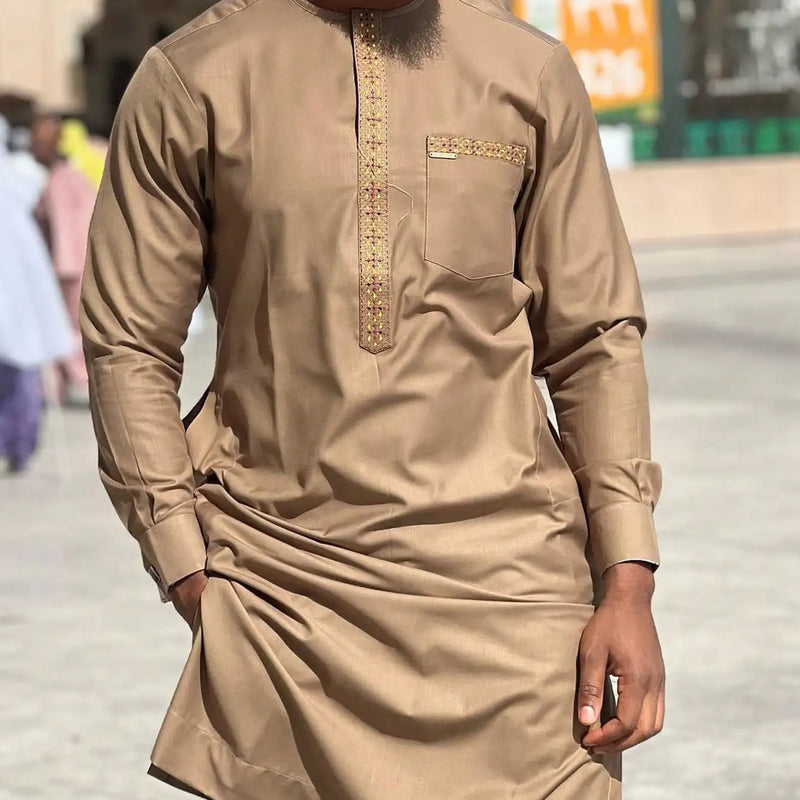 African Traditional Dress Men's Suit Long Sleeve Ethnic Style Printed Patchwork Shirt Casual Pants 2 Piece - View 19 | SAMAG