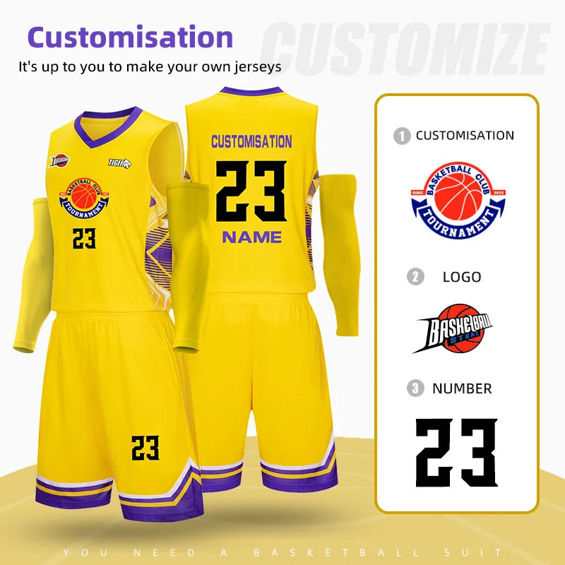Adult Kid Basketball Jersey Youth Quick-drying Breathable Unisex Team Training Uniform Shirt Sportswear Child Tracksuit Outfit