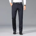 Men's mid-rise stretch casual suit pants, non-iron solid color straight leg pants
