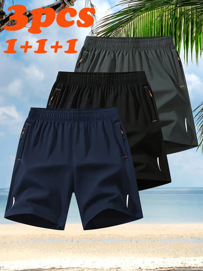 Street Shorts Male Pieces Elastic Waistband Men’s Casual | SAMAG