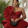 Red Velvet Cocktail Dresses for Women Sleeveless | SAMAG