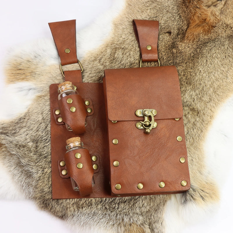 Light brown vintage costume accessories belt bag unisex bag belt Halloween role play accessories