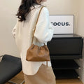 Women's Crossbody Tote Bag PU Leather Hobo Bag Fashionable Retro Bucket Bag Korean High-End Chain Crossbody Bag