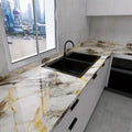 PVC 60cm waterproof marble self-adhesive wallpaper bathroom cabinet countertop contact paper waterproof wall sticker