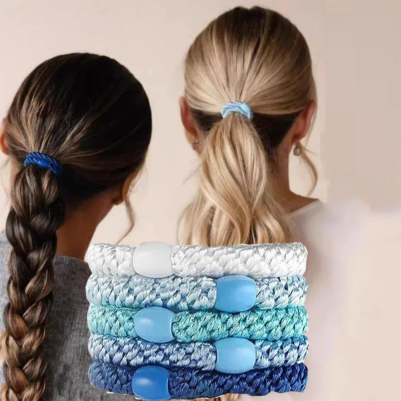 5pc Europe and America Good High Elasticity Hair Ties Rope Scrunchies for Women Men Girls  Ponytail Holder Hair Accessories