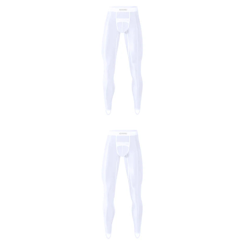 1/2/3PCS Men's Leggings Underwea Thin Sexy Transparent Ice Silk High Stretch Foot Anti Slip Pants Fitness Bottoms Pants AD776