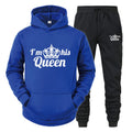 Lover Tracksuit Hoodies Printing QUEEN KING Couple Sweatshirt Plus Size Hooded Clothes Women Two Piece Set - View 30 | SAMAG