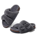 Evshine Winter Fur Clogs Slippers For Women Men Cork Footbed Plush Lined Mules Fuzzy Suede Potato Shoes Warm Furry House Clogs