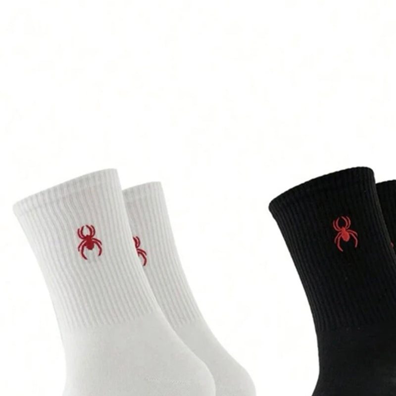 5/10/20 Pairs of Men's Crew Socks with Spider Pattern | SAMAG