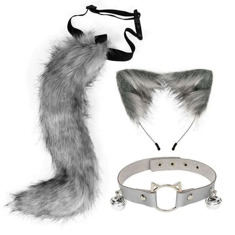 Sexy Temptation Festival Party Role Playing Toys Cat Ears and Tail Set Fox Catwoman Accessories Headbands Uniform Temptation