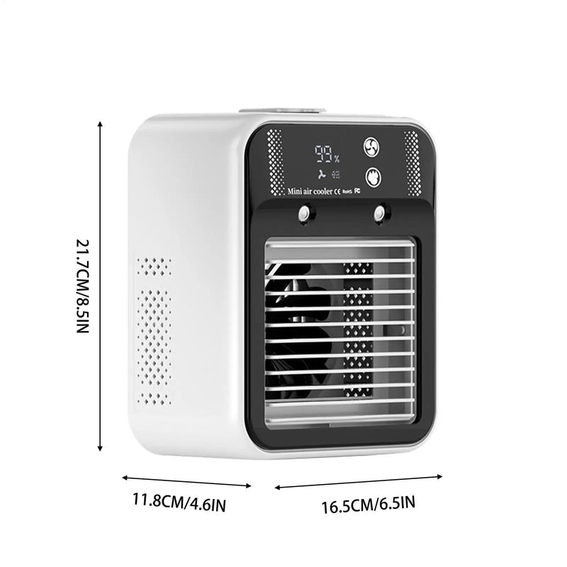 Portable Mini Air Conditioner for Dormitory Fast Cooling Ultrasonic Nano Mist LCD Display Rechargeable Portable Outdoor Cooler