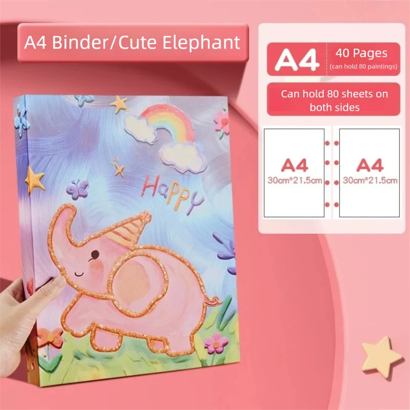 Portfolio Binder Folder A3 A4 A5 Document Organizer Art Drawing Paper Folder 4-Ring Binder PVC Pocket File Folder For Documents
