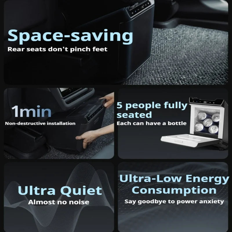 Car Refrigerator for Model Y Rear Seat Portable Semiconductor Freezer 3.6L Energy-saving Mini Fridge Cooling Heating Dual Modes