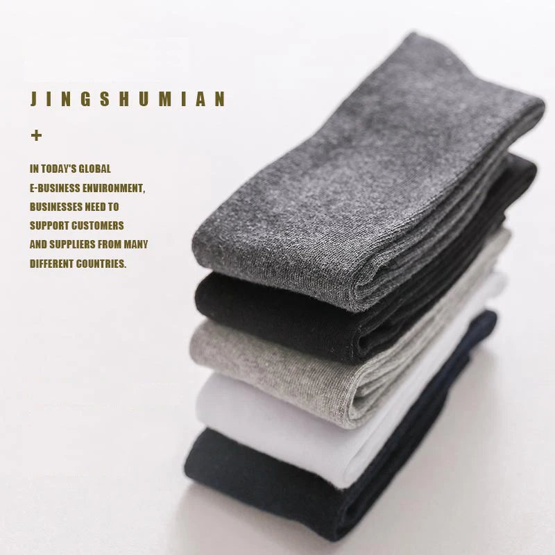 Men Long Socks Knee High Cotton Solid Business Soft | SAMAG