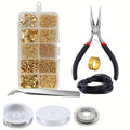 900pcs 1set Jewelry Making Starter Kit Findings DIY Beads Plier Tools Set  Repair Tool Set Suitable For Adults And Beginners