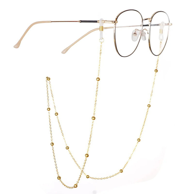 Fashion Metal Men women Eyeglass Chains Sunglasses Reading Beaded Glasses Chain Eyewears Cord Strap Rope female glasses chain