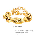 Chunky Stainless Steel Link Chain Bracelet For Woman, Gold Plated Layering Bracelets Wristband Waterproof Jewelry