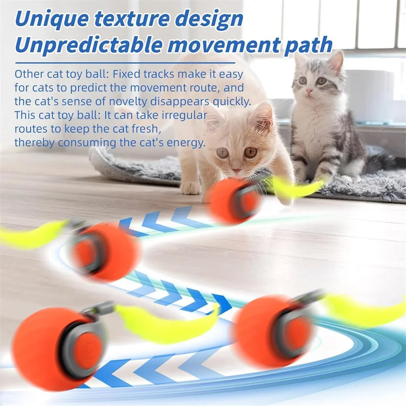 Smart Cat Toys Balls Automatic Interactive Pet Electric Rolling Teaser USB Rechargeable Kitty Moving Bouncing Ball Cats Products