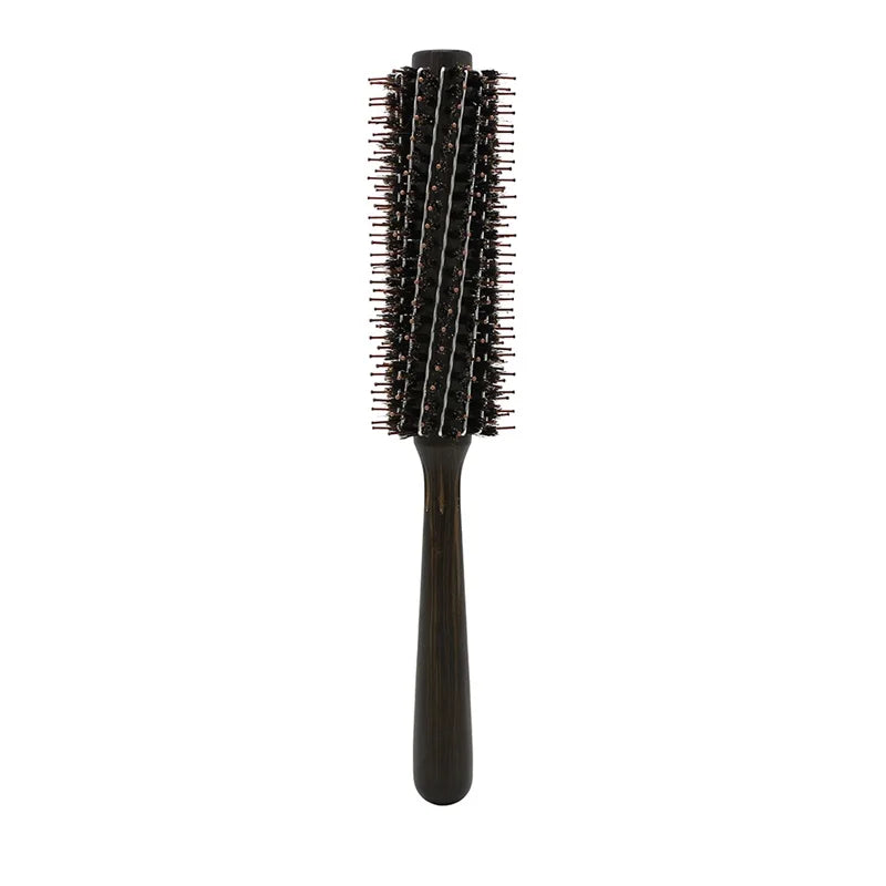1Pcs Wood Handle Round Rolling Brush Straight Twill Hair Comb Boar Bristle Round Barrel Hair Curling Brush Hairdressing Tool